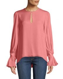 Joie Abekwa Long-Sleeve Silk Top at Neiman Marcus